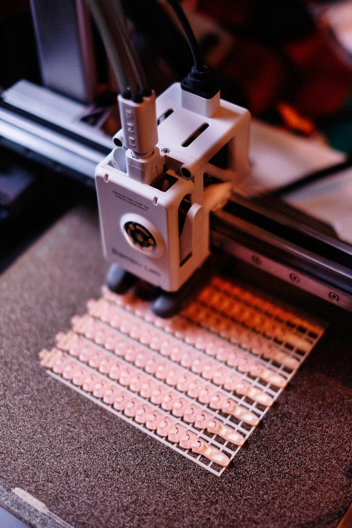 High-tech machinery crafting intricate circuit boards in assembly line.